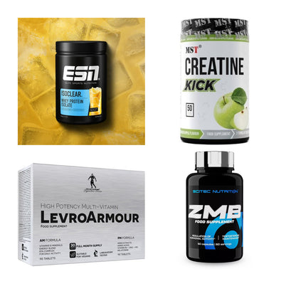 Wettkampfvorbereitung: ESN ISOCLEAR + MST Creatine + 2 weitere – alle enthaltenen Artikel