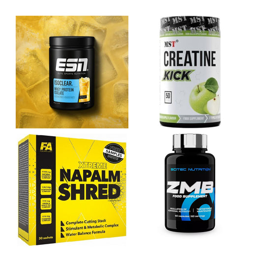 Wettkampfvorbereitung: ESN ISOCLEAR + MST Creatine + 2 weitere – alle enthaltenen Artikel