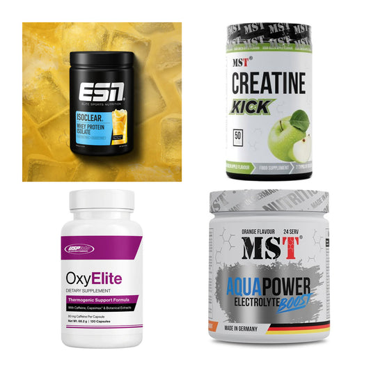 Wettkampfvorbereitung: ESN ISOCLEAR + MST Creatine + 2 weitere – alle enthaltenen Artikel