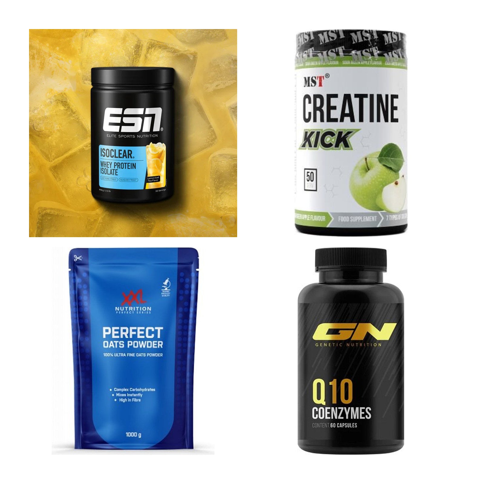 Wettkampfvorbereitung: ESN ISOCLEAR + MST Creatine + 2 weitere – alle enthaltenen Artikel