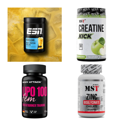 Wettkampfvorbereitung: ESN ISOCLEAR + MST Creatine + 2 weitere – alle enthaltenen Artikel