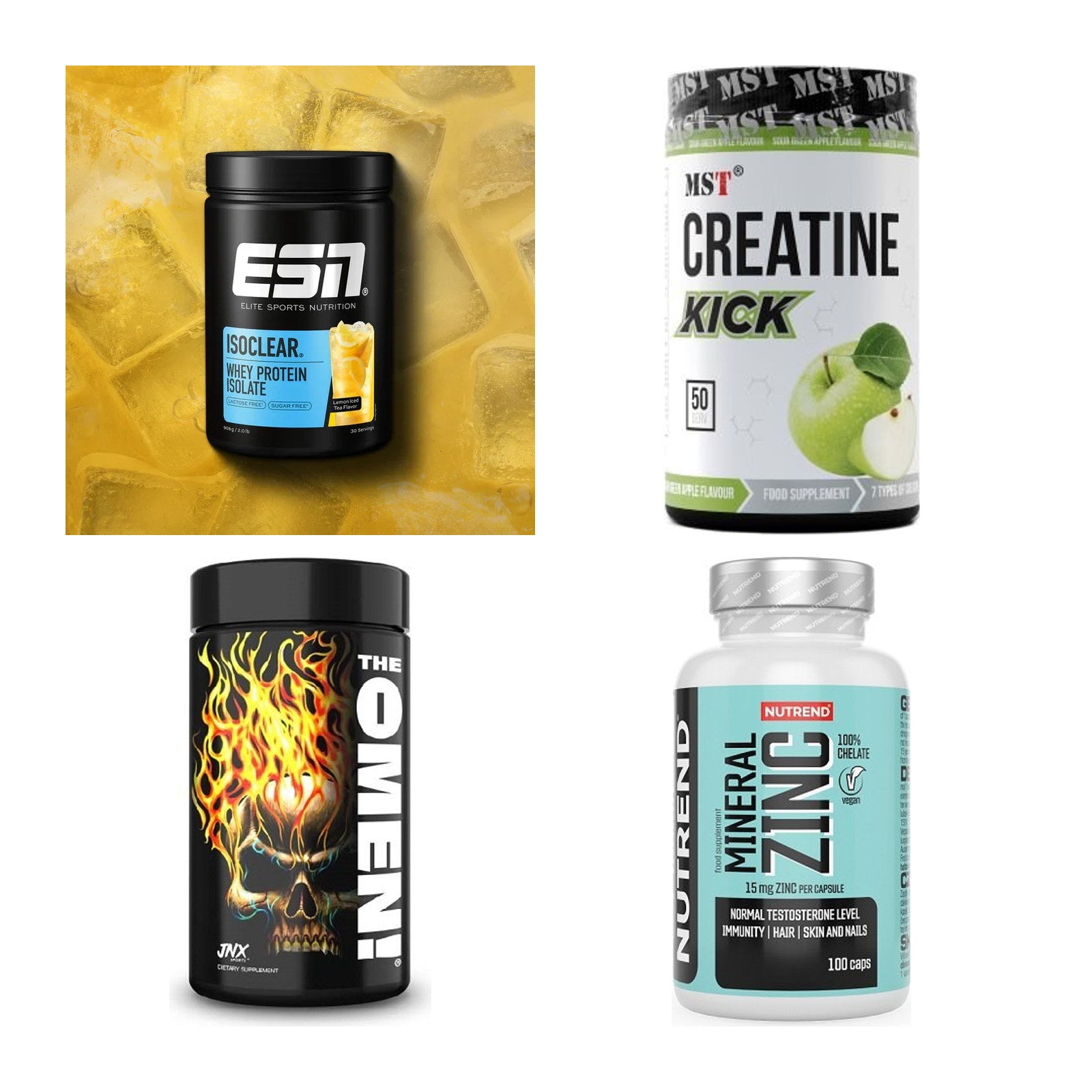 Wettkampfvorbereitung: ESN ISOCLEAR + MST Creatine + 2 weitere – alle enthaltenen Artikel