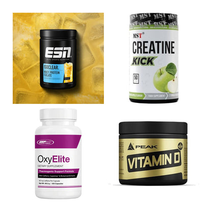 Wettkampfvorbereitung: ESN ISOCLEAR + MST Creatine + 2 weitere – alle enthaltenen Artikel