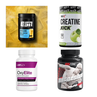 Wettkampfvorbereitung: ESN ISOCLEAR + MST Creatine + 2 weitere – alle enthaltenen Artikel