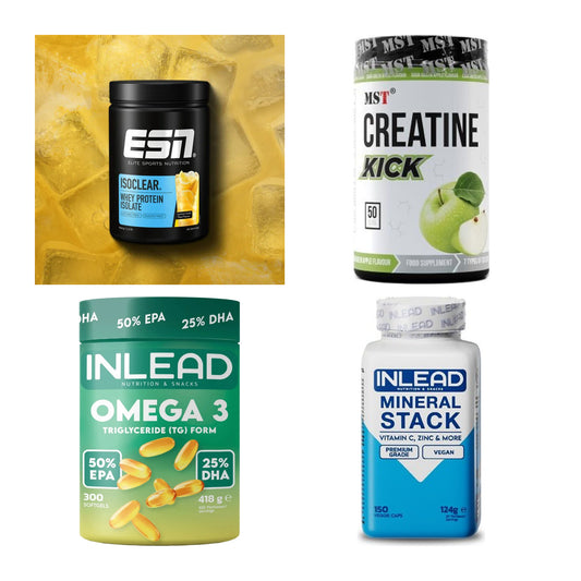 Wettkampfvorbereitung: ESN ISOCLEAR + MST Creatine + 2 weitere – alle enthaltenen Artikel