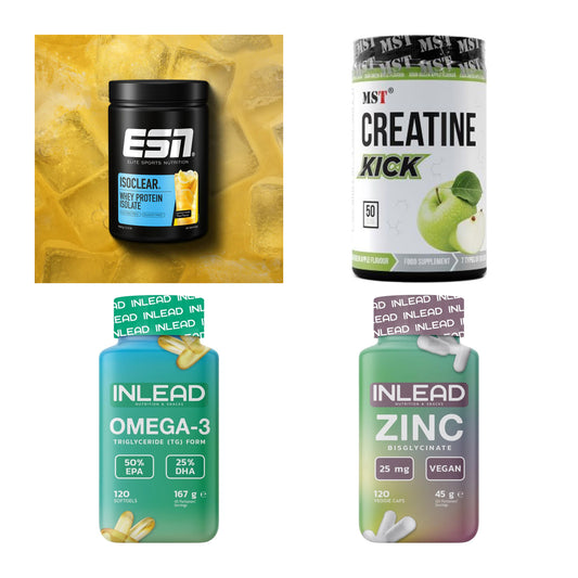 Wettkampfvorbereitung: ESN ISOCLEAR + MST Creatine + 2 weitere – alle enthaltenen Artikel