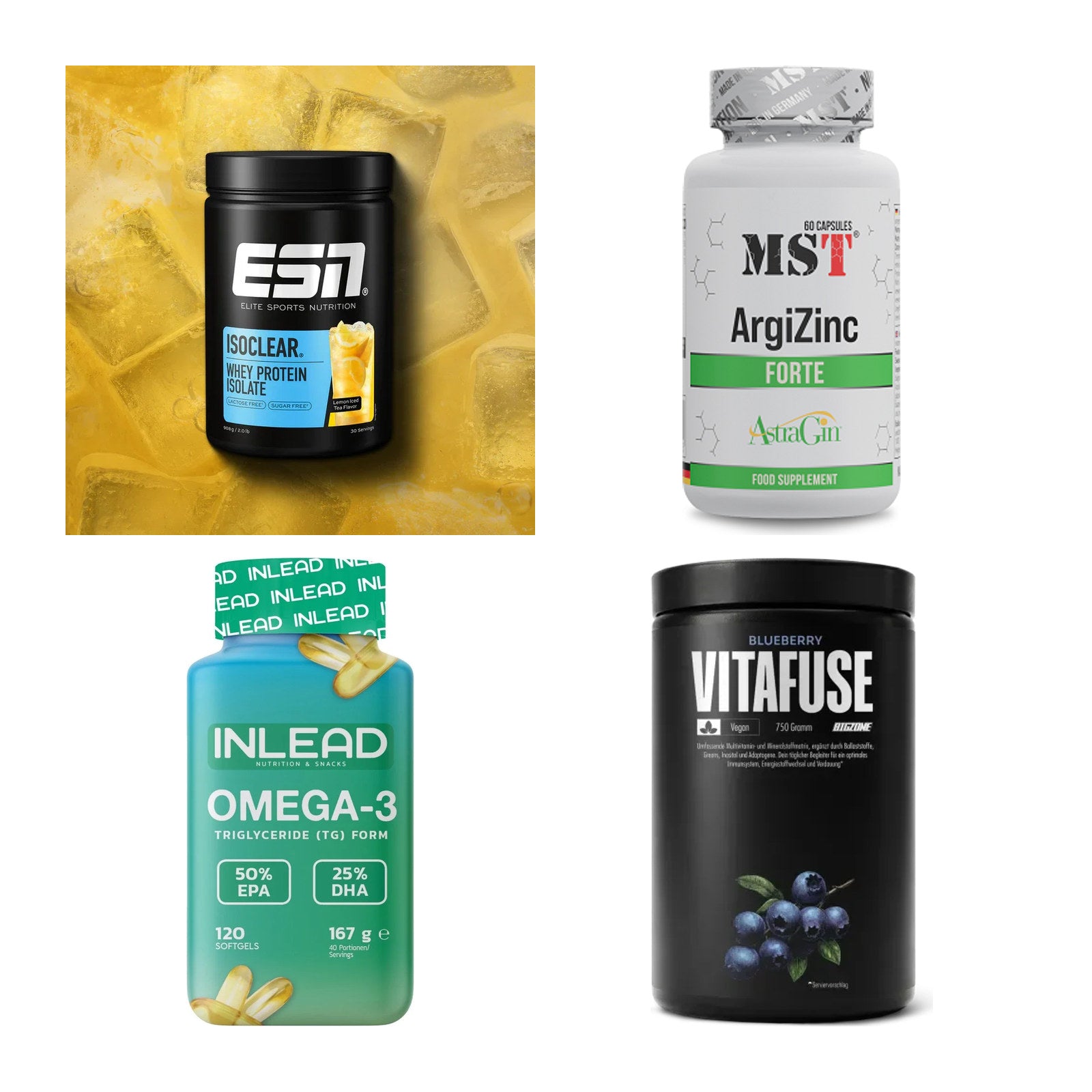 Wettkampfvorbereitung: ESN ISOCLEAR + MST ArgiZinc + 2 weitere – alle enthaltenen Artikel
