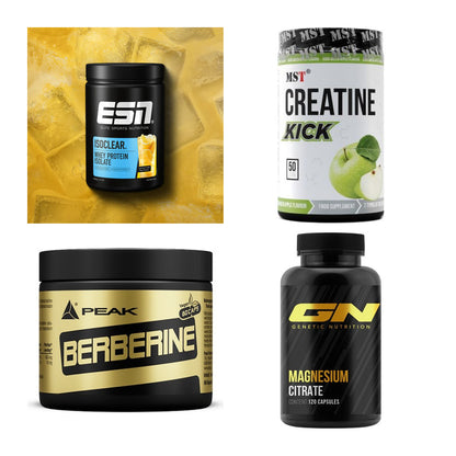 Wettkampfvorbereitung: ESN ISOCLEAR + MST Creatine + 2 weitere – alle enthaltenen Artikel