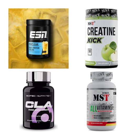 Wettkampfvorbereitung: ESN ISOCLEAR + MST Creatine + 2 weitere – alle enthaltenen Artikel