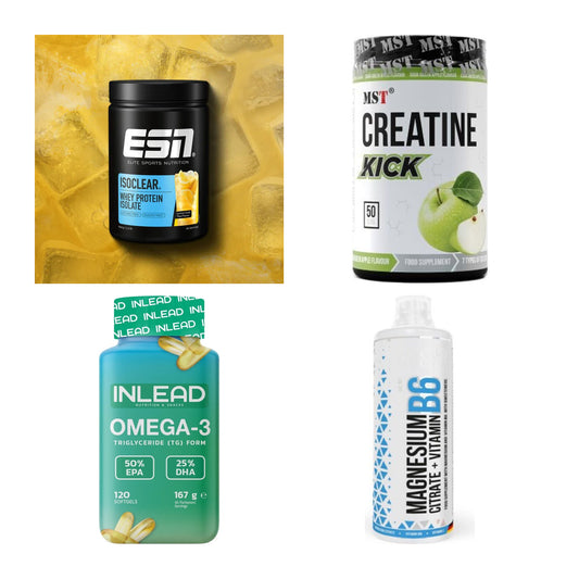 Wettkampfvorbereitung: ESN ISOCLEAR + MST Creatine + 2 weitere – alle enthaltenen Artikel