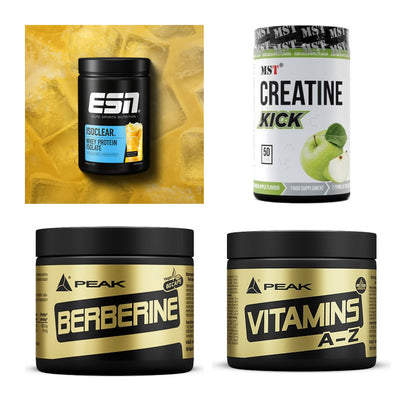 Wettkampfvorbereitung: ESN ISOCLEAR + MST Creatine + 2 weitere – alle enthaltenen Artikel