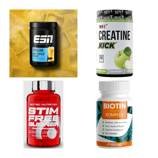 Wettkampfvorbereitung: ESN ISOCLEAR + MST Creatine + 2 weitere – alle enthaltenen Artikel
