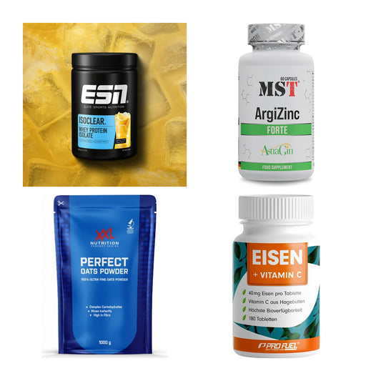 Wettkampfvorbereitung: ESN ISOCLEAR + MST ArgiZinc + 2 weitere – alle enthaltenen Artikel