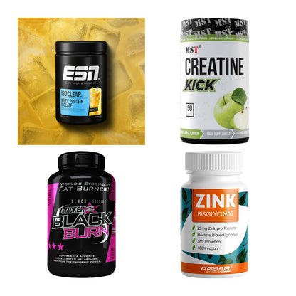 Wettkampfvorbereitung: ESN ISOCLEAR + MST Creatine + 2 weitere – alle enthaltenen Artikel