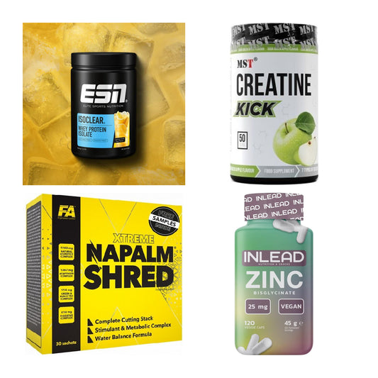 Wettkampfvorbereitung: ESN ISOCLEAR + MST Creatine + 2 weitere – alle enthaltenen Artikel