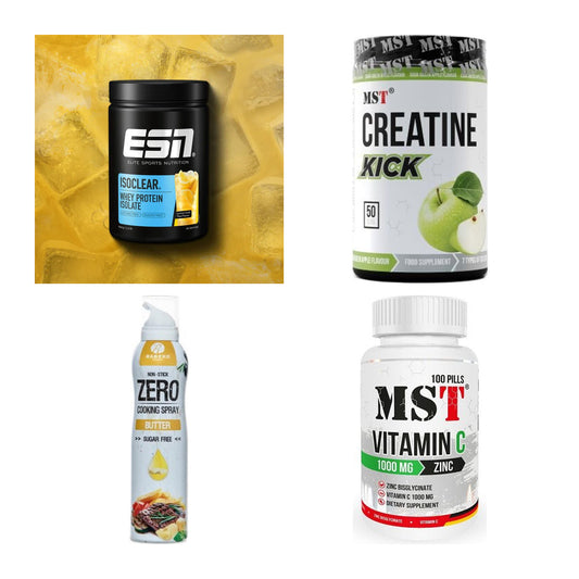 Wettkampfvorbereitung: ESN ISOCLEAR + MST Creatine + 2 weitere – alle enthaltenen Artikel