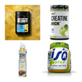 Wettkampfvorbereitung: ESN ISOCLEAR + MST Creatine + 2 weitere – alle enthaltenen Artikel