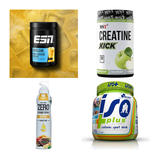 Wettkampfvorbereitung: ESN ISOCLEAR + MST Creatine + 2 weitere – alle enthaltenen Artikel