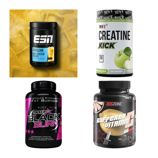 Wettkampfvorbereitung: ESN ISOCLEAR + MST Creatine + 2 weitere – alle enthaltenen Artikel