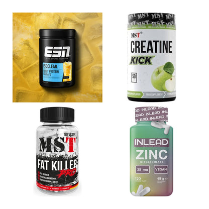 Wettkampfvorbereitung: ESN ISOCLEAR + MST Creatine + 2 weitere – alle enthaltenen Artikel