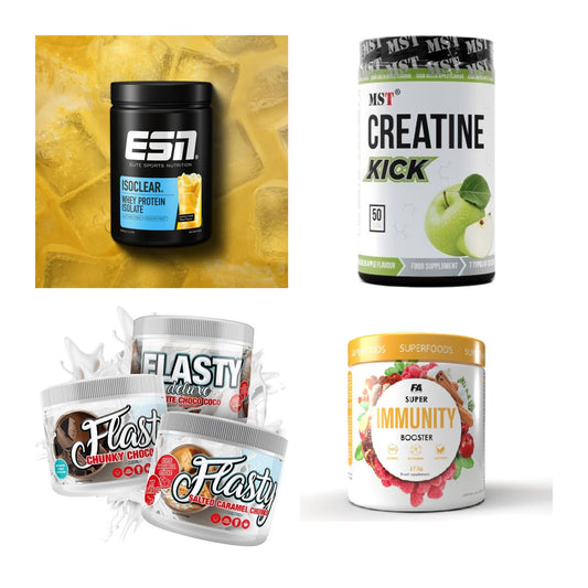 Wettkampfvorbereitung: ESN ISOCLEAR + MST Creatine + 2 weitere – alle enthaltenen Artikel