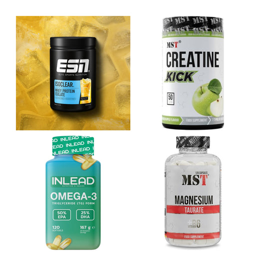 Wettkampfvorbereitung: ESN ISOCLEAR + MST Creatine + 2 weitere – alle enthaltenen Artikel