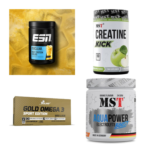 Wettkampfvorbereitung: ESN ISOCLEAR + MST Creatine + 2 weitere – alle enthaltenen Artikel