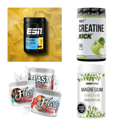 Wettkampfvorbereitung: ESN ISOCLEAR + MST Creatine + 2 weitere – alle enthaltenen Artikel