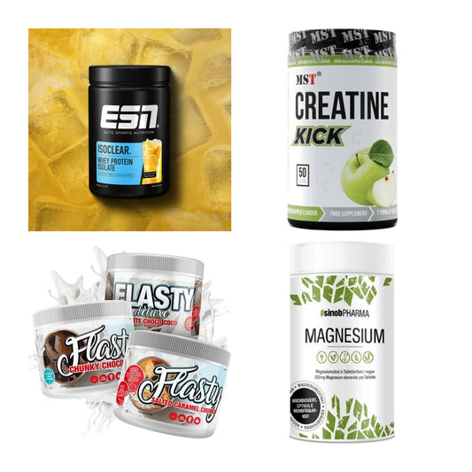 Wettkampfvorbereitung: ESN ISOCLEAR + MST Creatine + 2 weitere – alle enthaltenen Artikel