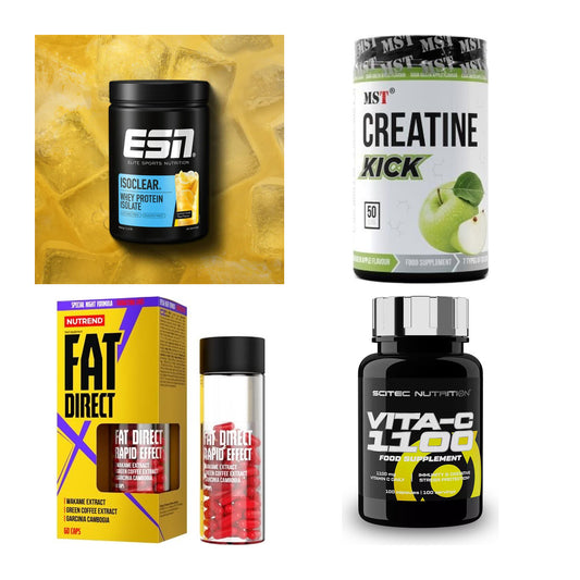 Wettkampfvorbereitung: ESN ISOCLEAR + MST Creatine + 2 weitere – alle enthaltenen Artikel