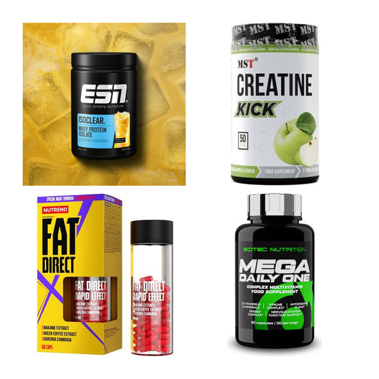 Wettkampfvorbereitung: ESN ISOCLEAR + MST Creatine + 2 weitere – alle enthaltenen Artikel
