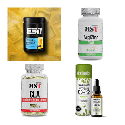 Wettkampfvorbereitung: ESN ISOCLEAR + MST ArgiZinc + 2 weitere – alle enthaltenen Artikel