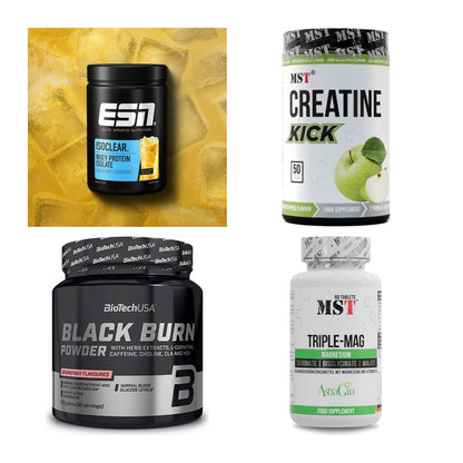 Wettkampfvorbereitung: ESN ISOCLEAR + MST Creatine + 2 weitere – alle enthaltenen Artikel