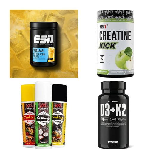 Wettkampfvorbereitung: ESN ISOCLEAR + MST Creatine + 2 weitere – alle enthaltenen Artikel