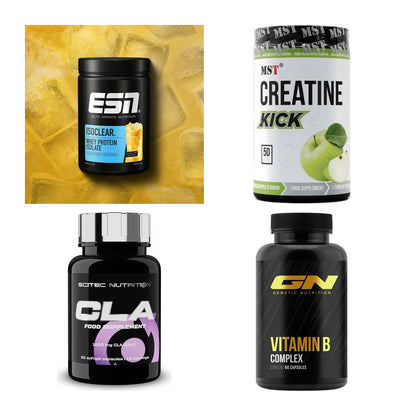 Wettkampfvorbereitung: ESN ISOCLEAR + MST Creatine + 2 weitere – alle enthaltenen Artikel
