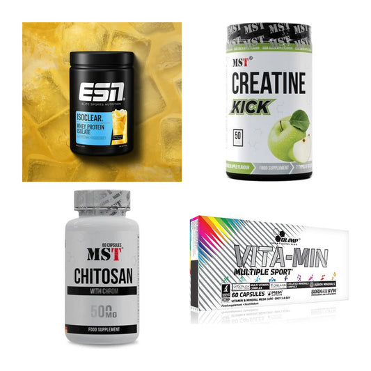 Wettkampfvorbereitung: ESN ISOCLEAR + MST Creatine + 2 weitere – alle enthaltenen Artikel