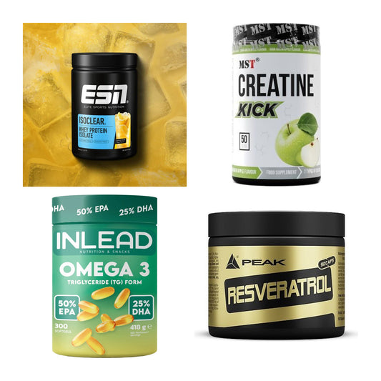 Wettkampfvorbereitung: ESN ISOCLEAR + MST Creatine + 2 weitere – alle enthaltenen Artikel