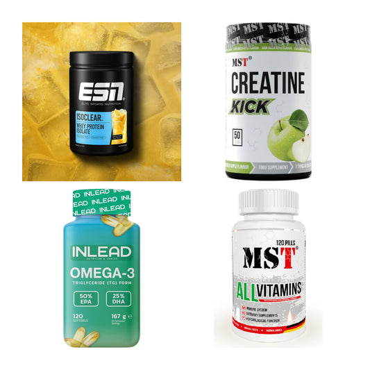 Wettkampfvorbereitung: ESN ISOCLEAR + MST Creatine + 2 weitere – alle enthaltenen Artikel