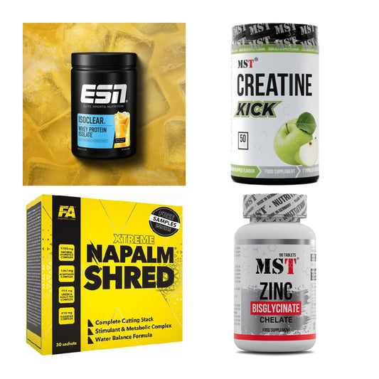 Wettkampfvorbereitung: ESN ISOCLEAR + MST Creatine + 2 weitere – alle enthaltenen Artikel
