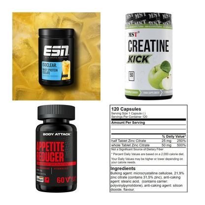 Wettkampfvorbereitung: ESN ISOCLEAR + MST Creatine + 2 weitere – alle enthaltenen Artikel