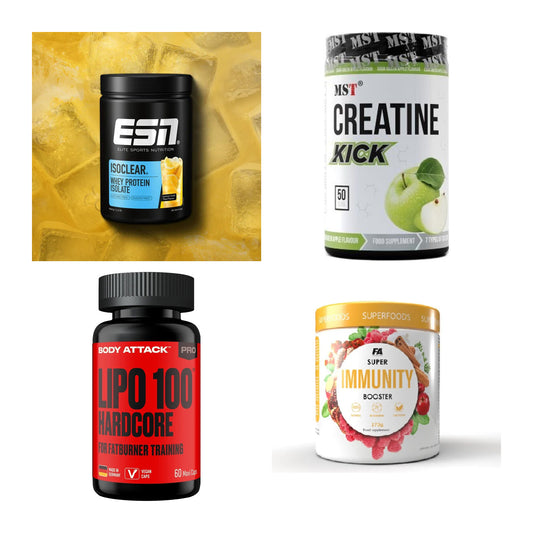 Wettkampfvorbereitung: ESN ISOCLEAR + MST Creatine + 2 weitere – alle enthaltenen Artikel