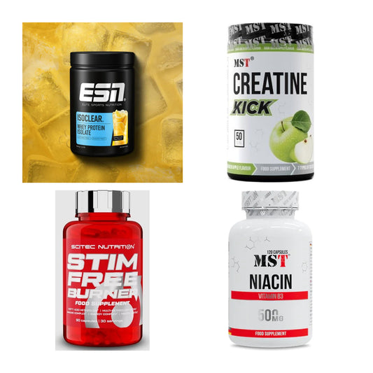 Wettkampfvorbereitung: ESN ISOCLEAR + MST Creatine + 2 weitere – alle enthaltenen Artikel