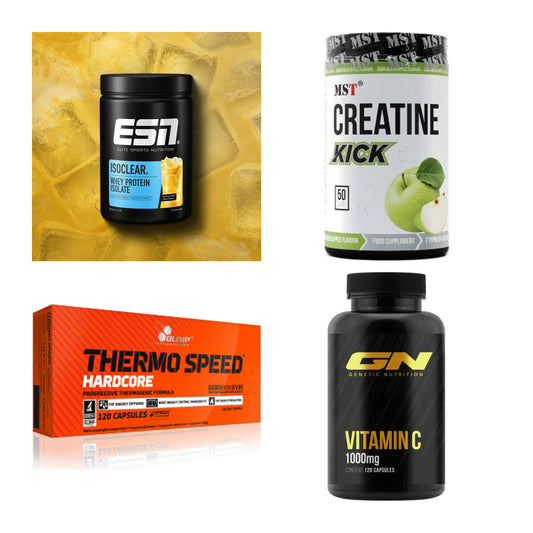 Wettkampfvorbereitung: ESN ISOCLEAR + MST Creatine + 2 weitere – alle enthaltenen Artikel