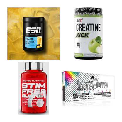 Wettkampfvorbereitung: ESN ISOCLEAR + MST Creatine + 2 weitere – alle enthaltenen Artikel