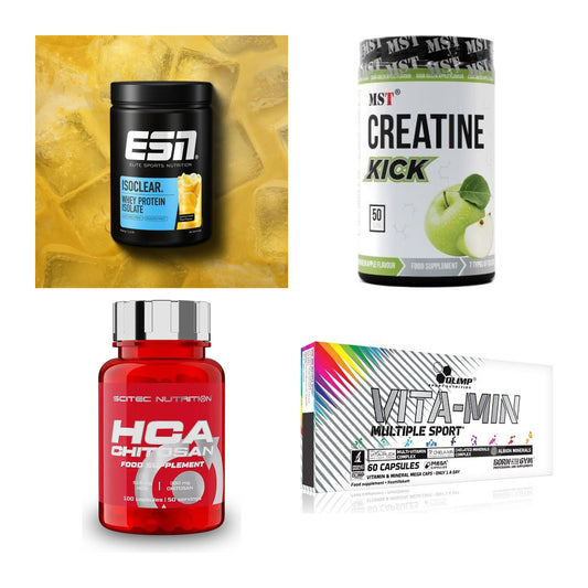 Wettkampfvorbereitung: ESN ISOCLEAR + MST Creatine + 2 weitere – alle enthaltenen Artikel