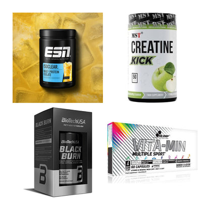 Wettkampfvorbereitung: ESN ISOCLEAR + MST Creatine + 2 weitere – alle enthaltenen Artikel