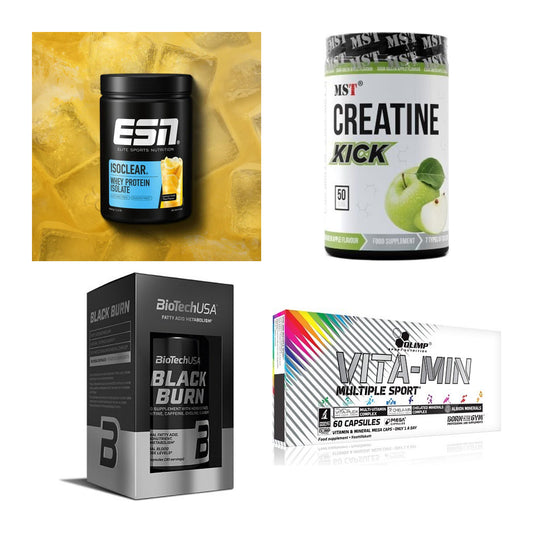 Wettkampfvorbereitung: ESN ISOCLEAR + MST Creatine + 2 weitere – alle enthaltenen Artikel