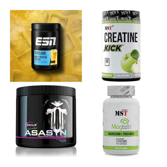 Wettkampfvorbereitung: ESN ISOCLEAR + MST Creatine + 2 weitere – alle enthaltenen Artikel