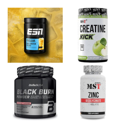 Wettkampfvorbereitung: ESN ISOCLEAR + MST Creatine + 2 weitere – alle enthaltenen Artikel