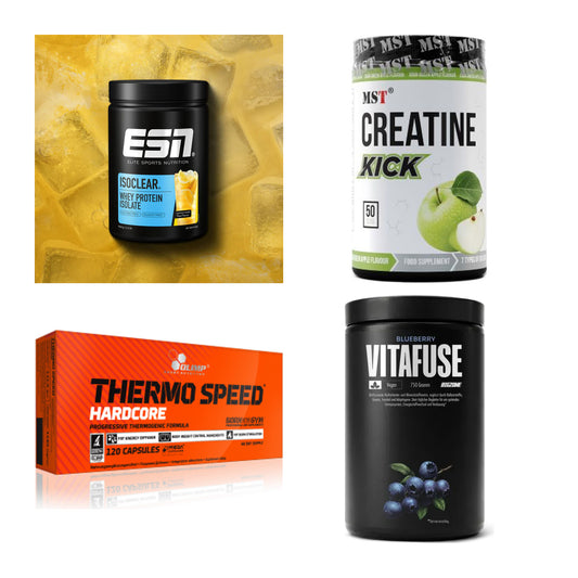 Wettkampfvorbereitung: ESN ISOCLEAR + MST Creatine + 2 weitere – alle enthaltenen Artikel